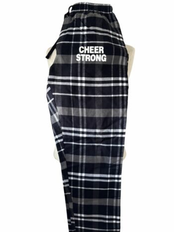 Cheer Strong Block Letter Plaid Pajama Pants