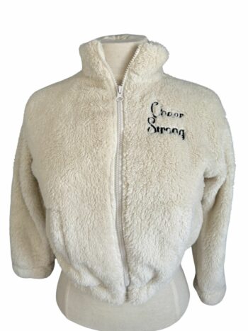 Cheer Strong Embroidered Sherpa Zip Up Sweater
