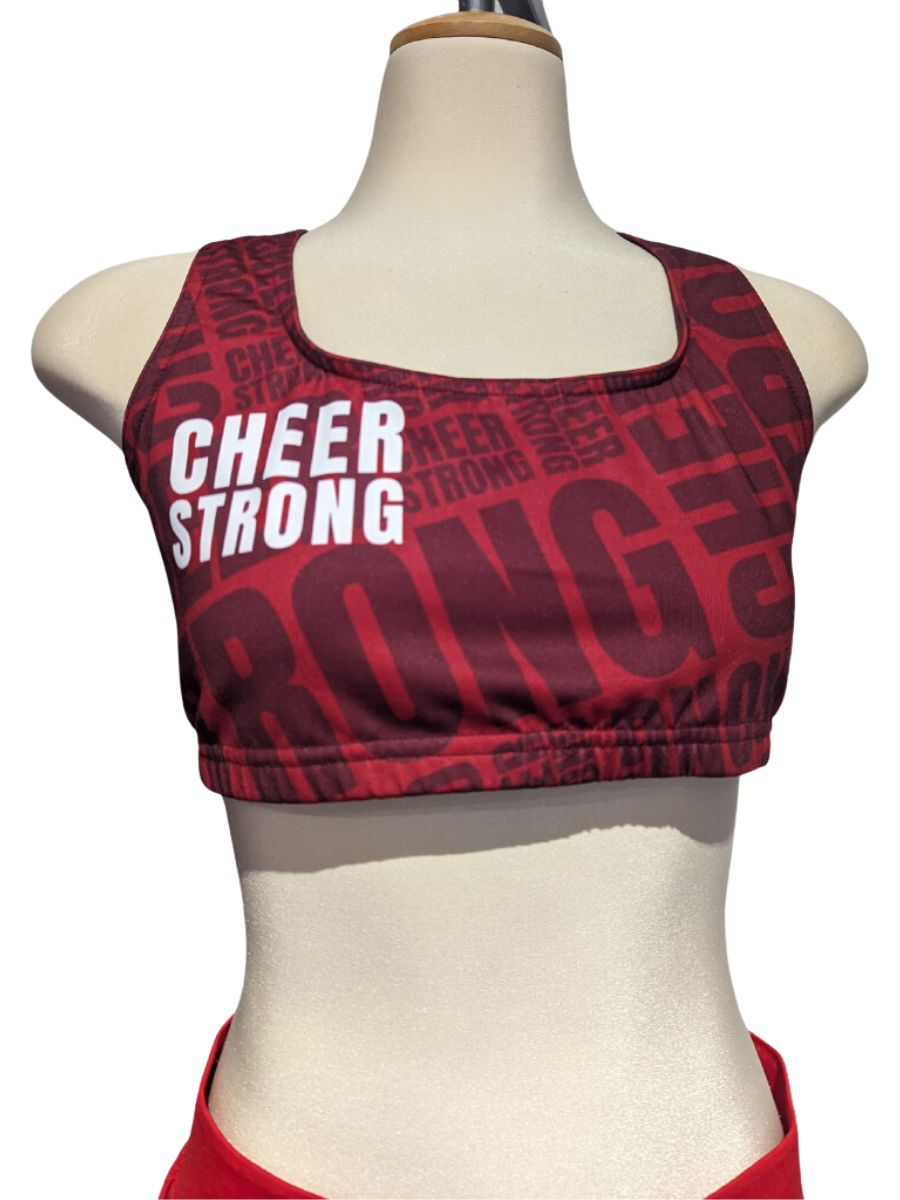Cheer Strong Word Cloud Sports Bra – Cheer Strong Inc